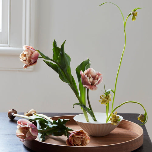 The Floral Society Ceramic Oval Dish With Removable Flower Frog