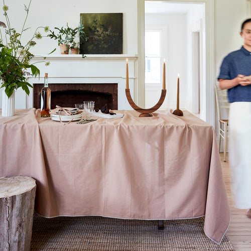 Cotton tablecloth, dune, petal, blush