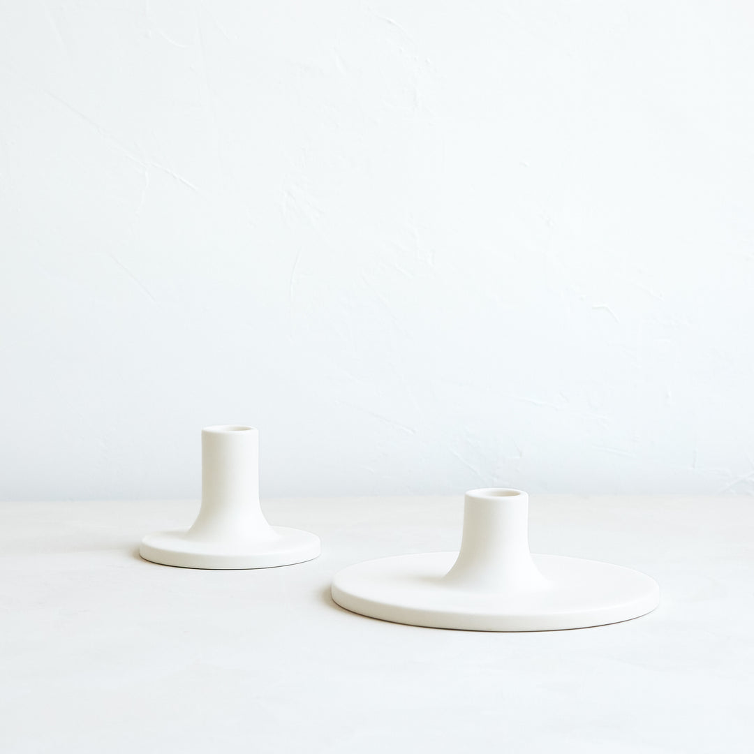 Ceramic Taper Holder, Matte White – The Floral Society